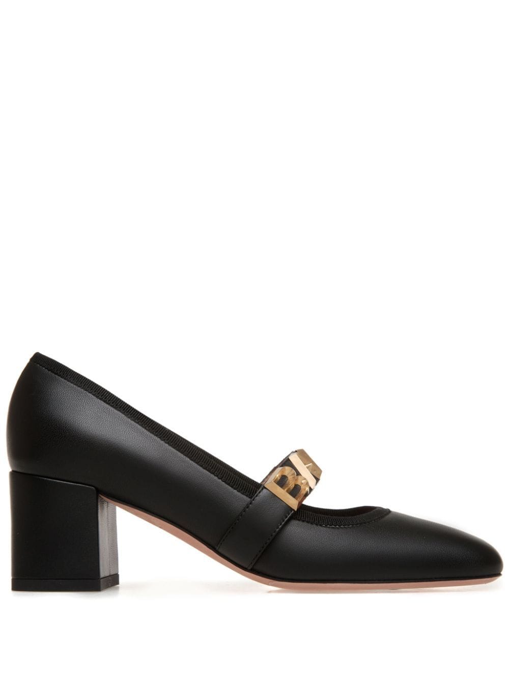 Shop Bally 50mm Logo-plaque Leather Pumps In Black