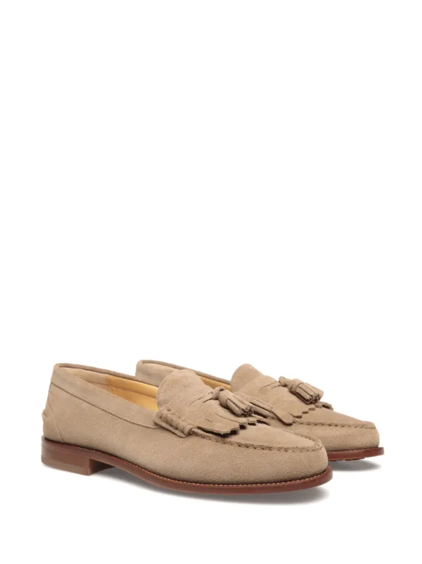 靴 BALLY Green suede loafers 24cm Bally Oregon Suede Loafers | Neutrals | FARFETCH