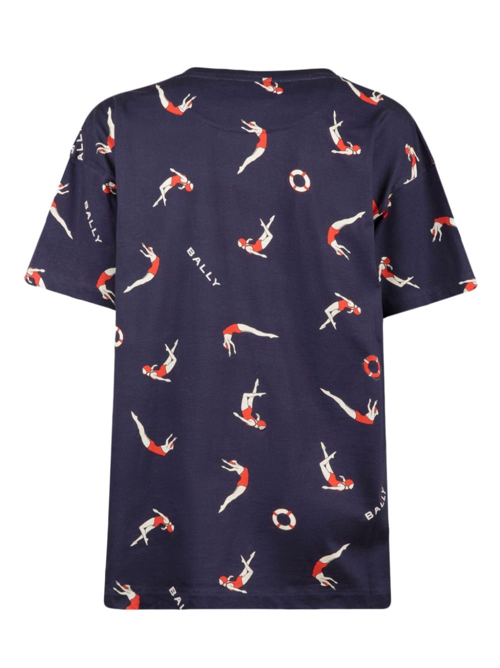 Shop Bally Graphic-print Cotton T-shirt In Blue