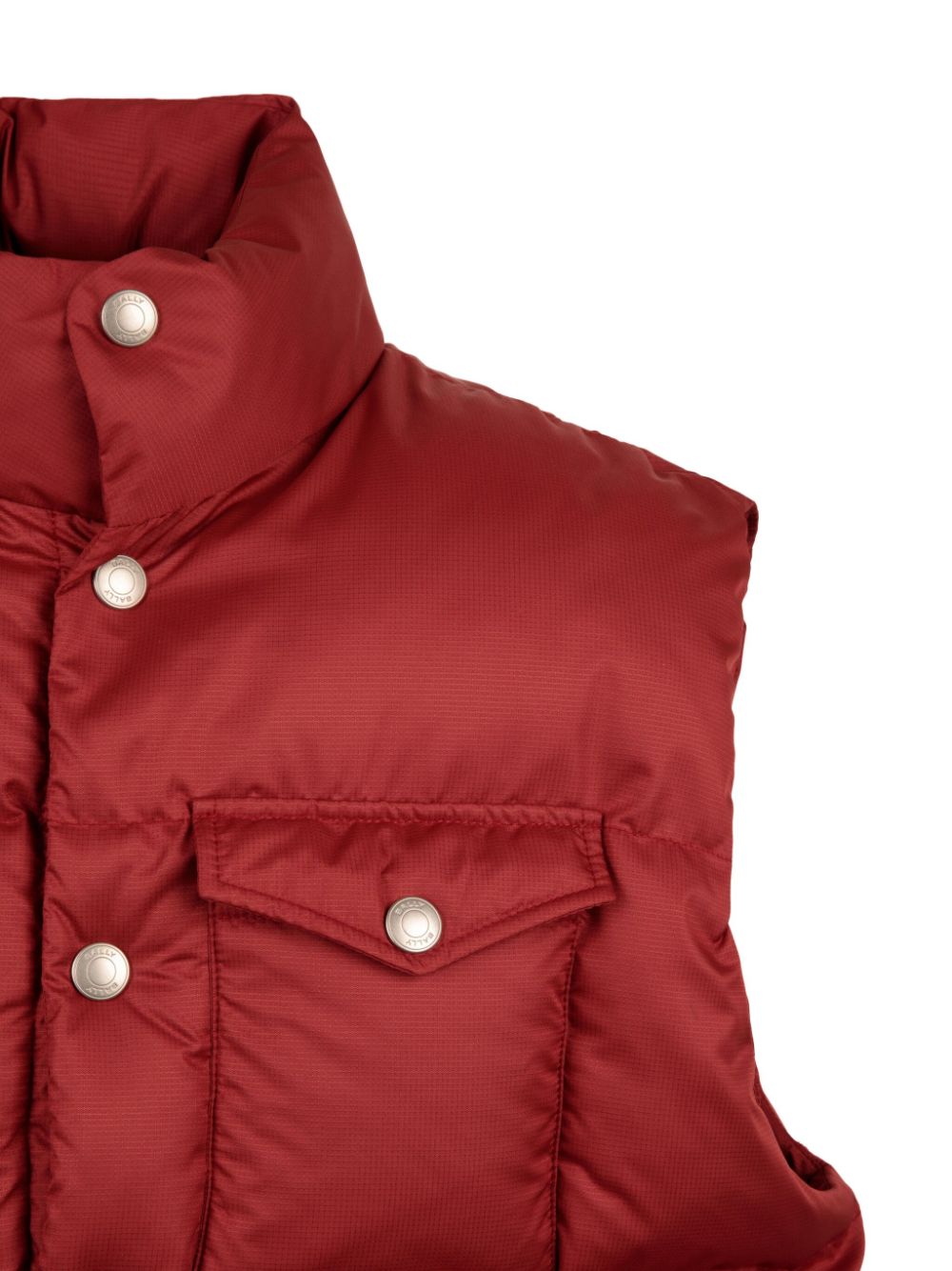 Shop Bally Funnel-neck Padded Gilet In Red