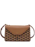 Bally Pennant-print leather crossbody bag - Brown