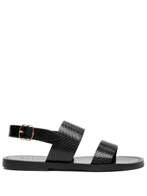 Bally python printed leather sandals