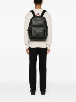 【美品】BALLY バリー リュック レザー 赤ステッチ ドロースリング 黒 美品】BALLY バリー リュック レザー 赤ステッチ ドロースリング