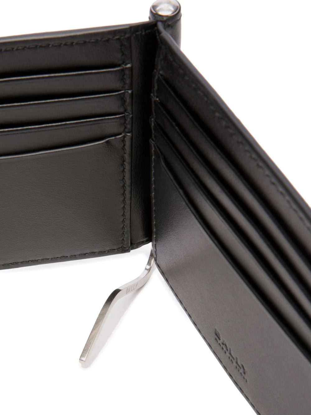 Shop Bally Logo-print Bi-fold Leather Wallet In Black