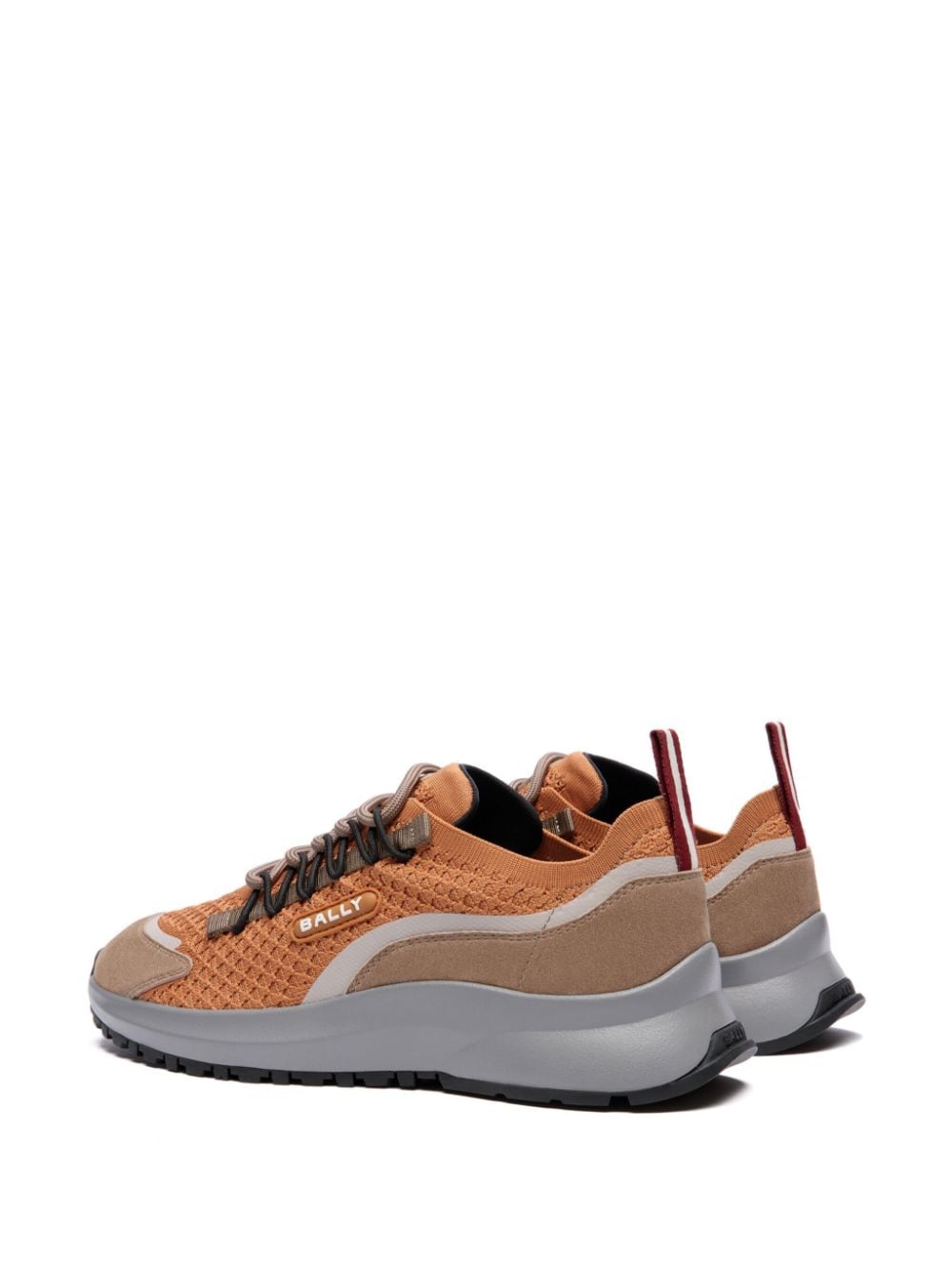 Shop Bally Panelled Mesh Sneakers In Brown