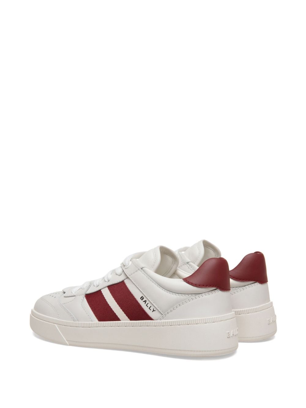 Shop Bally Raise Leather Sneakers In Weiss