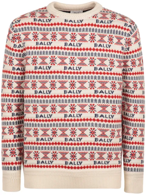 Bally patterned-intarsia wool jumper