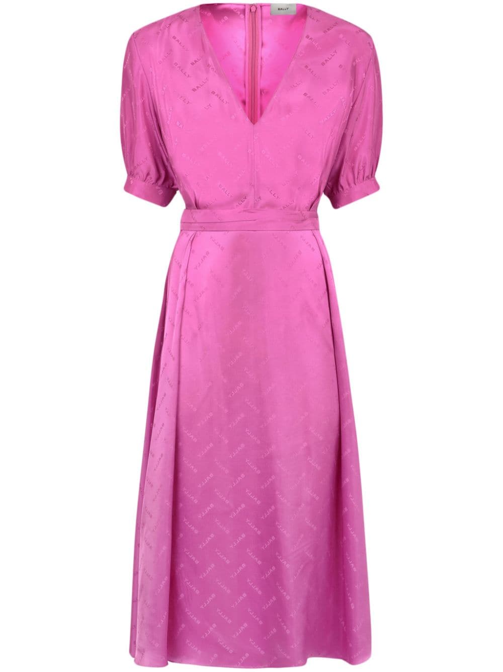 Bally Tie-waist V-neck Midi Dress In Rosa
