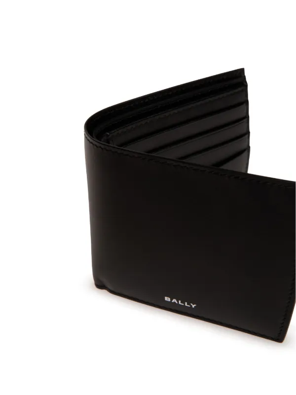 Bally Bi Fold Leather Wallet Black