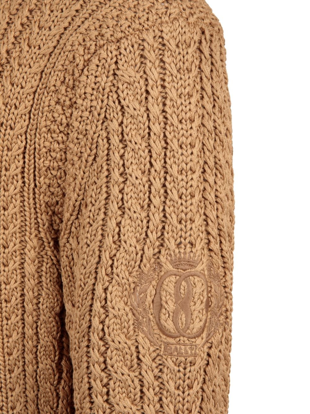 Shop Bally Cable-knit Cotton Jumper In Neutrals