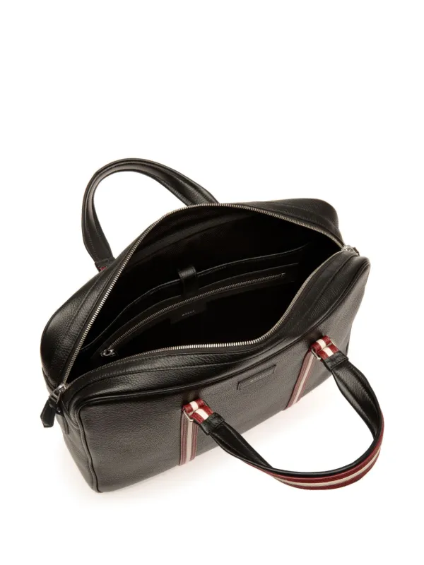 BALLY WAE06WCV011I135O 関税送料込 Bally stripe-detail Leather Briefcase | Black | FARFETCH HK