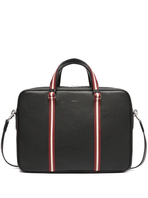 Bally stripe-detail leather briefcase