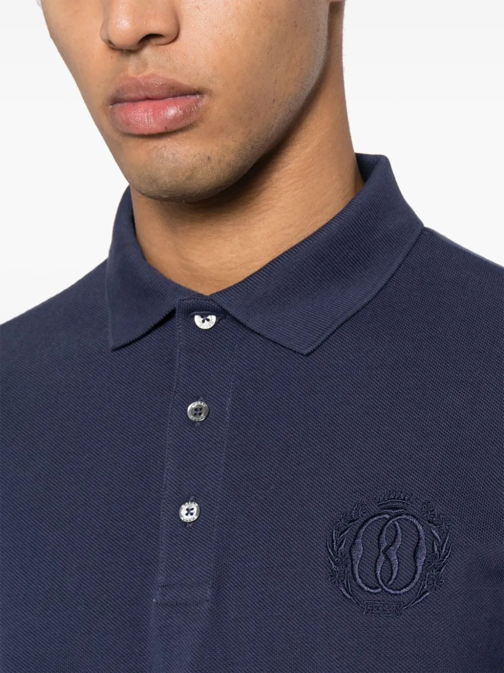 Bally Poloshirt met geborduurd logo Blauw