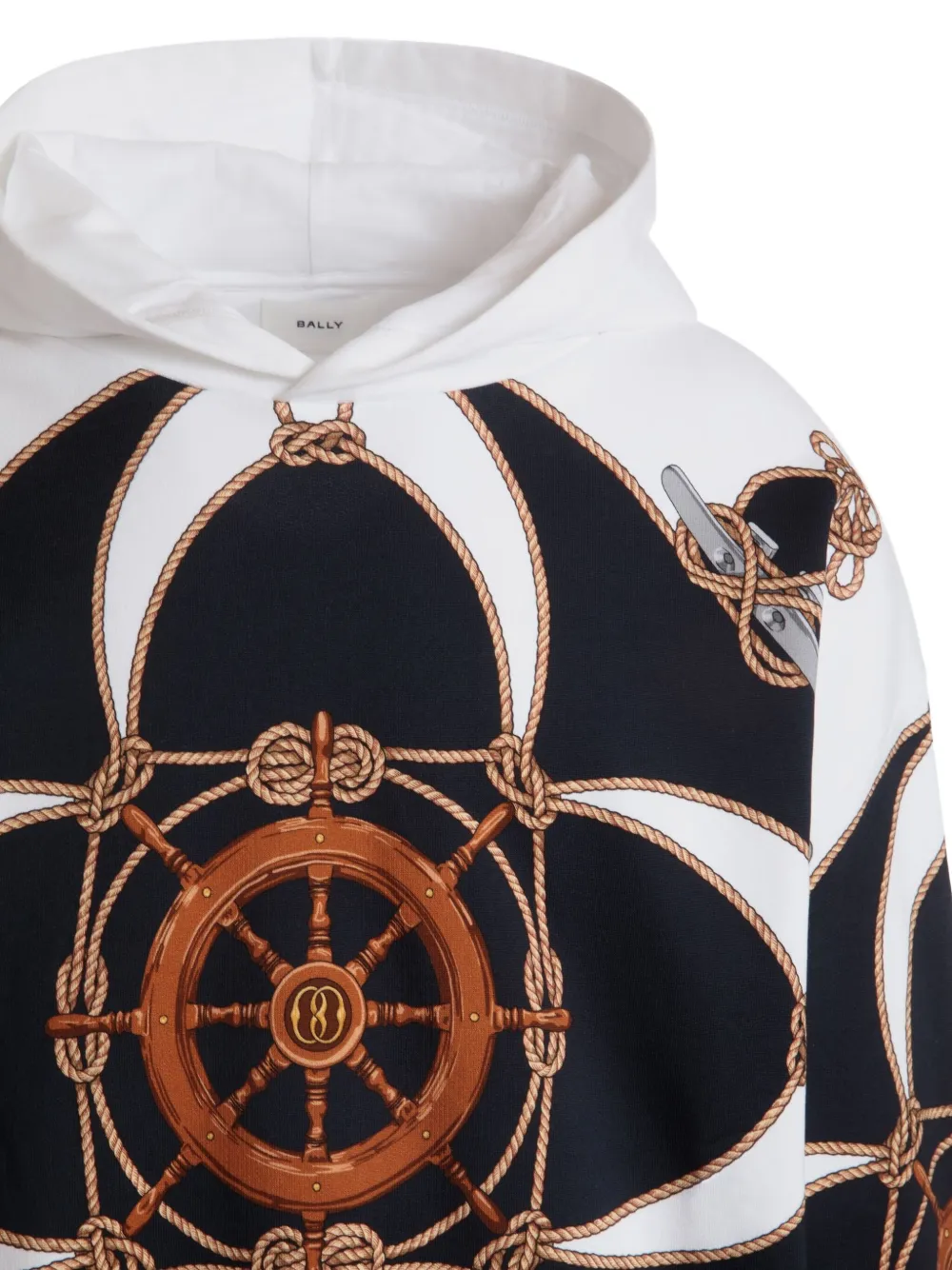 Bally Hoodie met nautische print Wit