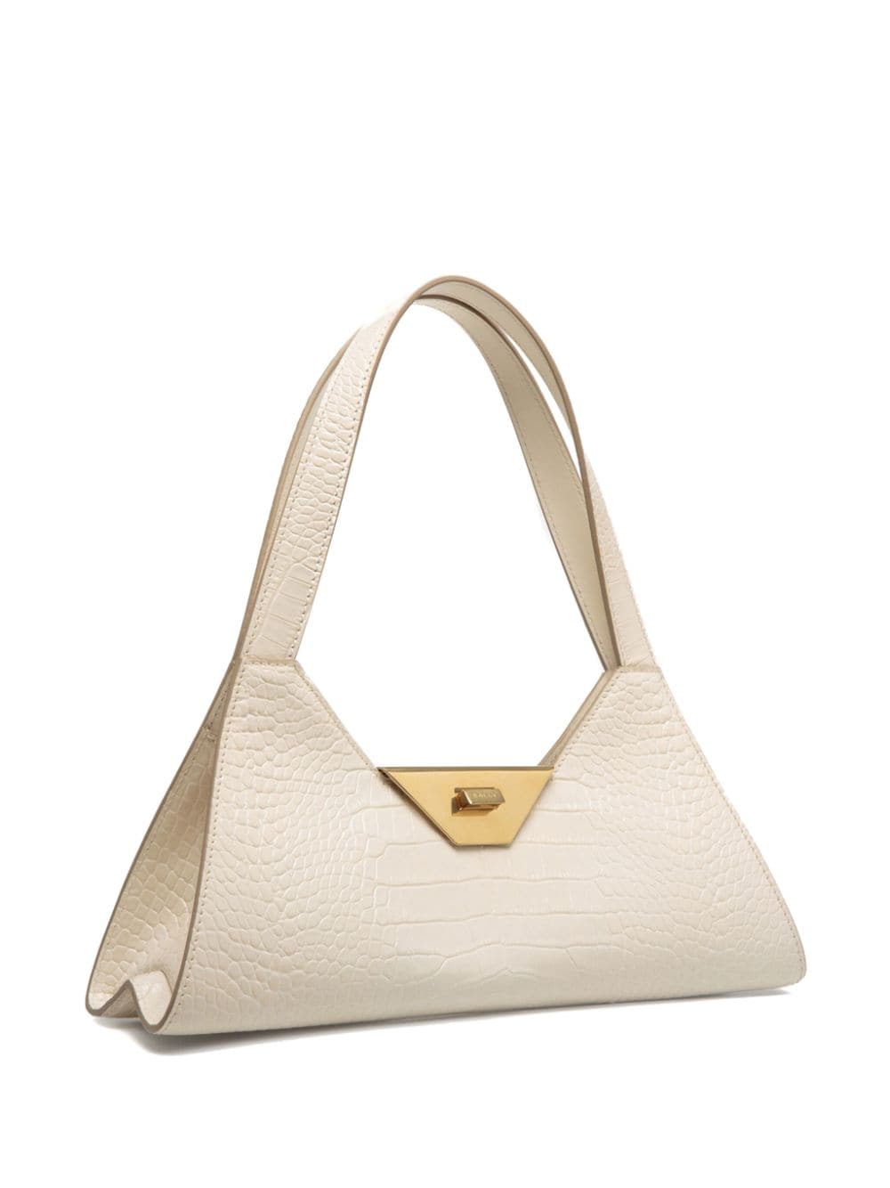 Shop Bally Small Trilliant Embossed-python Shoulder Bag In Neutrals