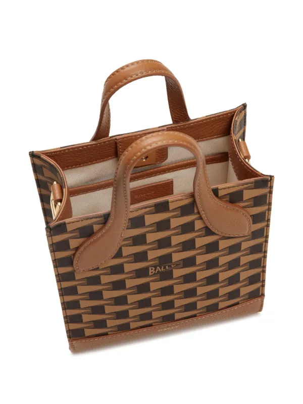 Bally Mini Pennant-print Tote Bag | Brown | FARFETCH TW
