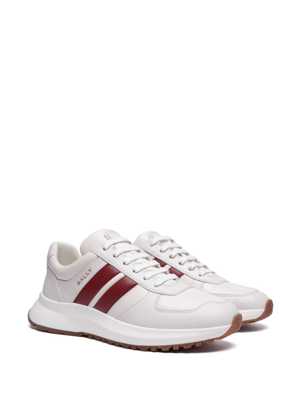 Shop Bally Outline Logo-print Sneakers In White