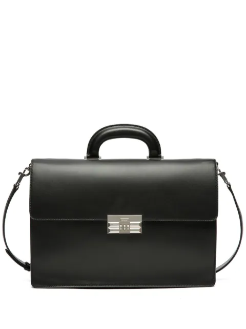Bally logo-engraved leather laptop bag