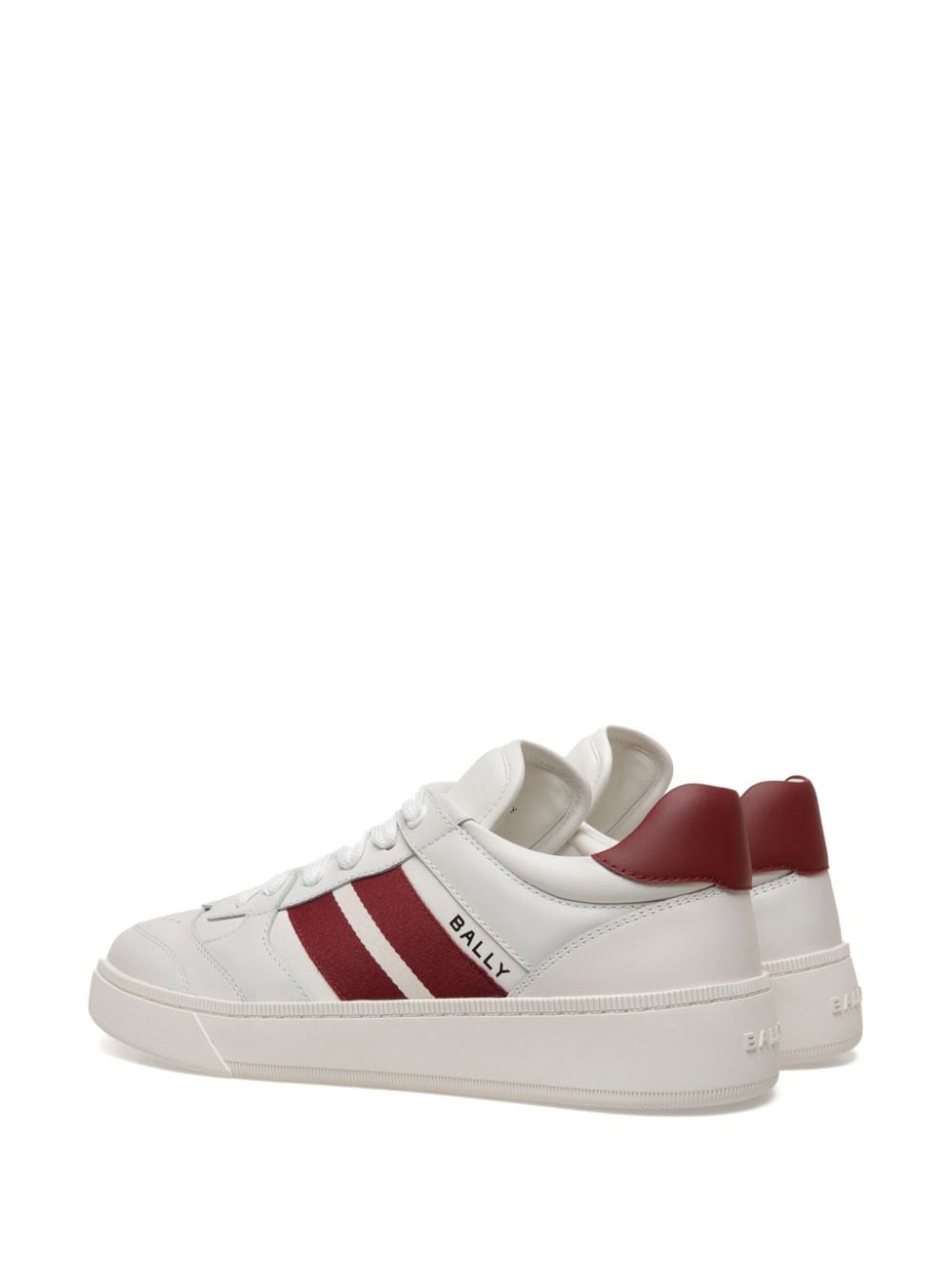 Shop Bally Raise Leather Sneakers In White