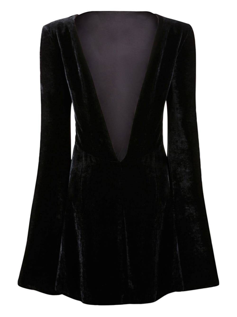 Image 2 of Bally V-back velvet minidress