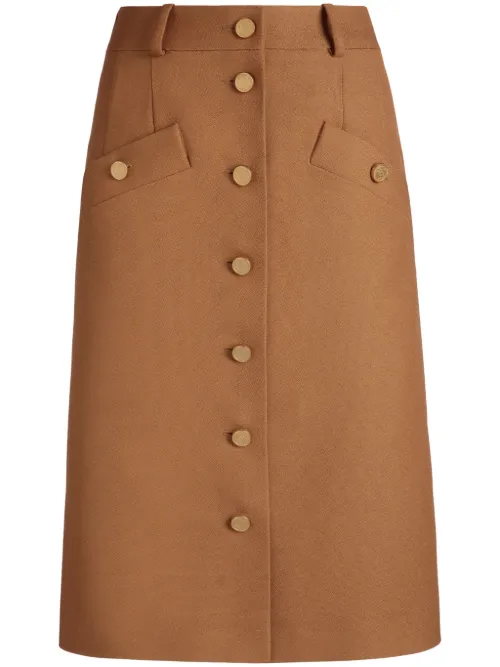 Jupe en laine mélangée à coupe mi-longue - Bally - Modalova