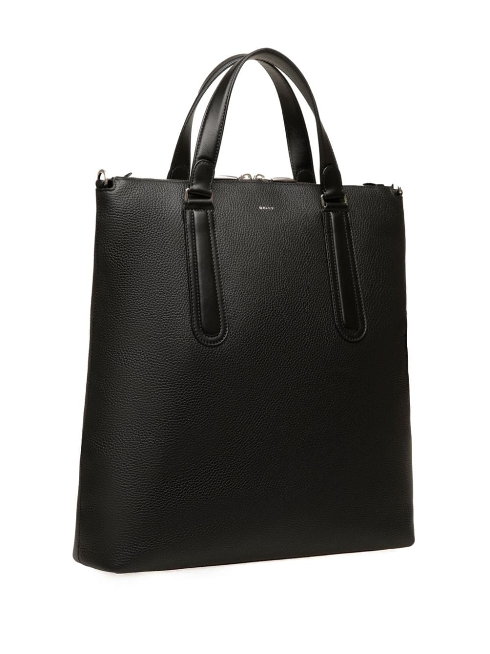 Shop Bally Logo-stamp Leather Tote Bag In Black