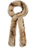 Bally faux fur long scarf - Neutrals