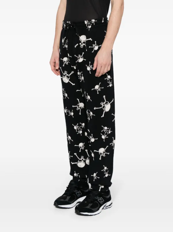 SAINT MXXXXXX skull-print Cotton Track Pants | Black | FARFETCH