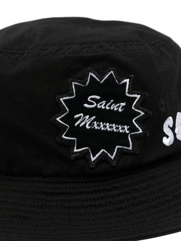 SAINT MXXXXXX logo-patch Cotton Bucket Hat - Farfetch