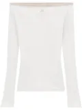 Courrèges boat-neck cotton top - White