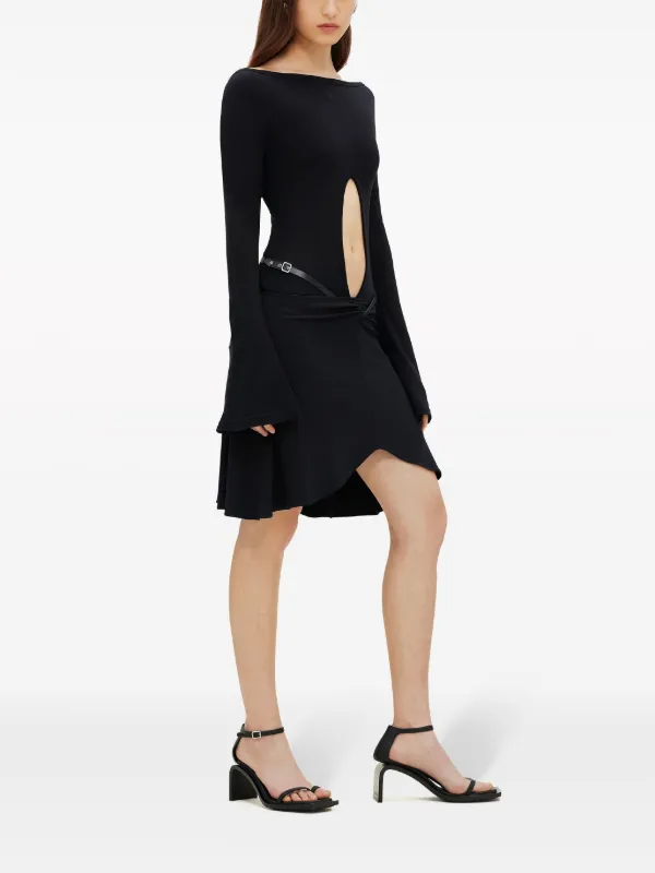 【送料&関税込】CourrA¨ges ellipse Mini Skirt Ellipse mini skirt in black - women - COURRÈGES