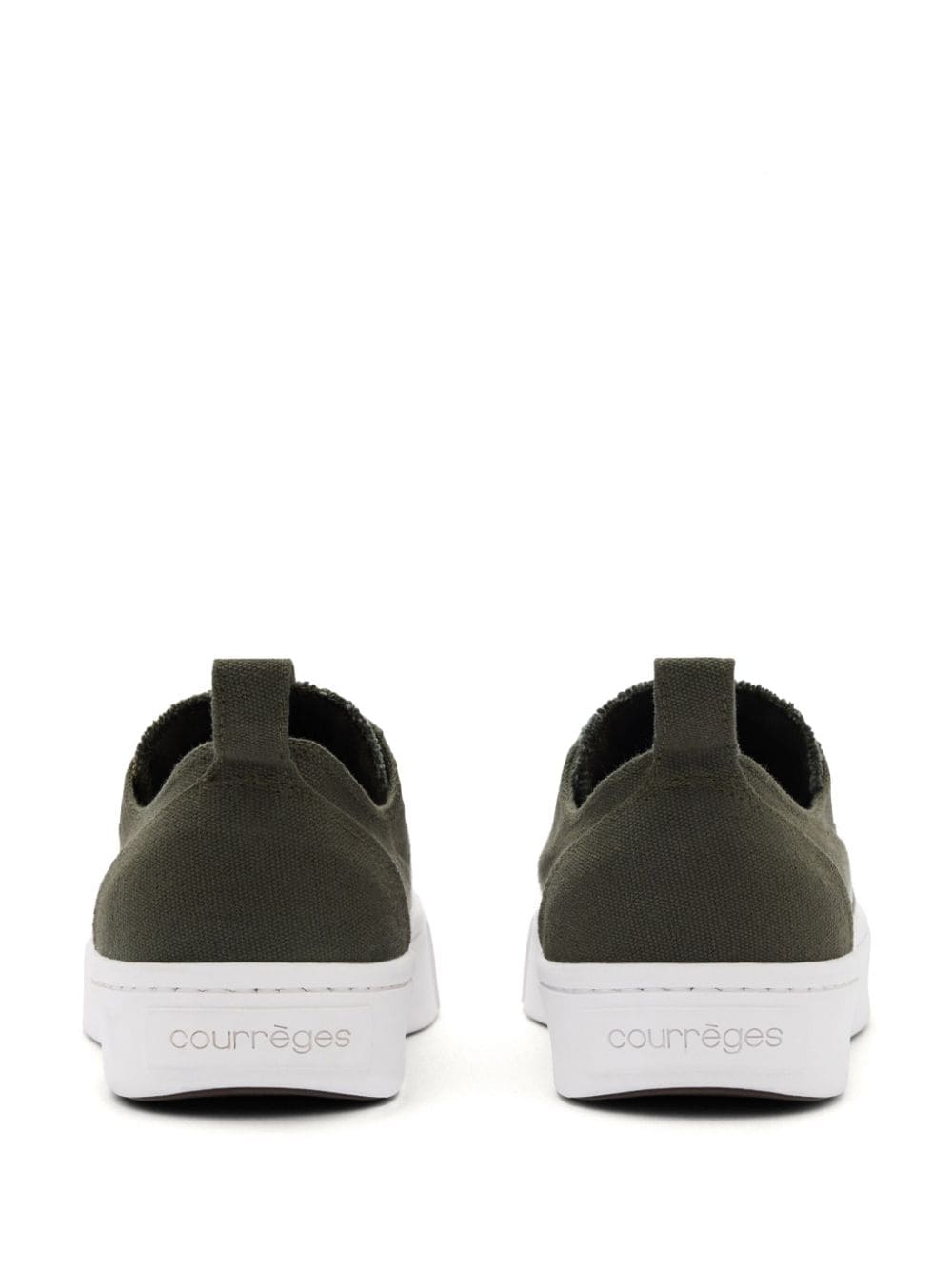 Shop Courrèges Logo-embroidered Canvas Sneakers In Green