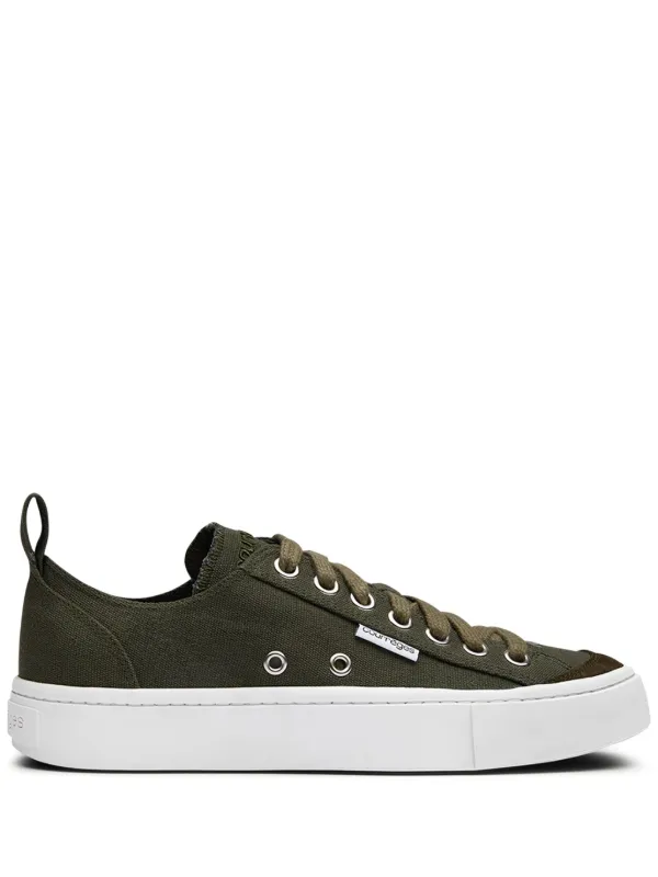 Courrèges Logo-embroidered Canvas Sneakers in Green
