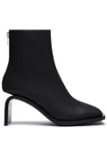 Courrèges Stream leather ankle boots - Black