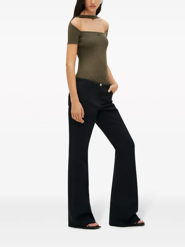 Courrèges Hyperbole Contrast Sleeveless Top | Green