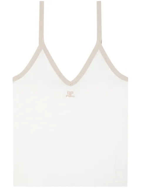 Courrèges contrast-trim cotton tank top