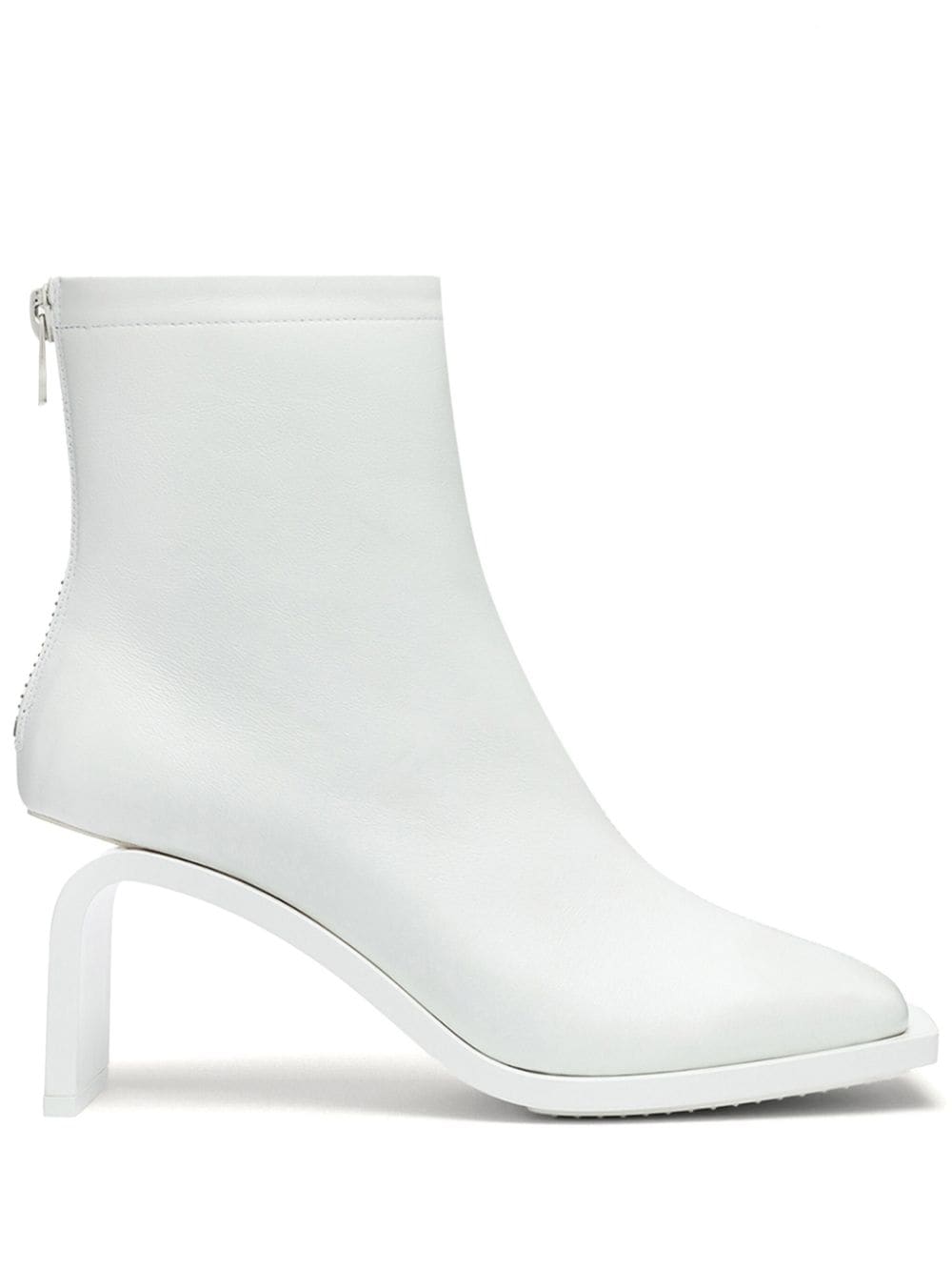 Courrèges Stream Leather Ankle Boots In White