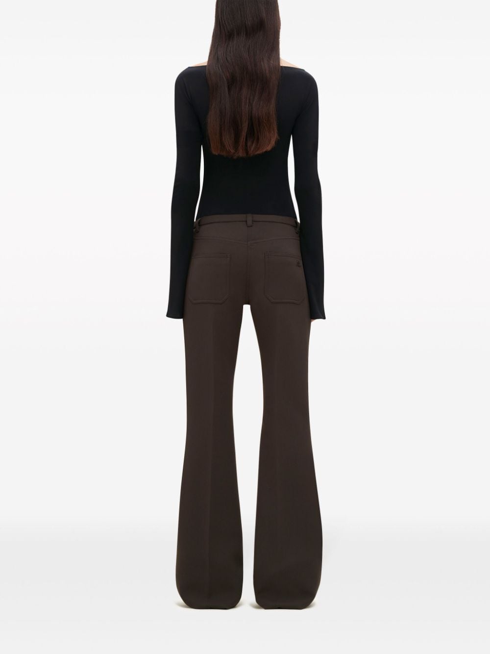 Shop Courrèges Relax Bootcut Trousers In Brown