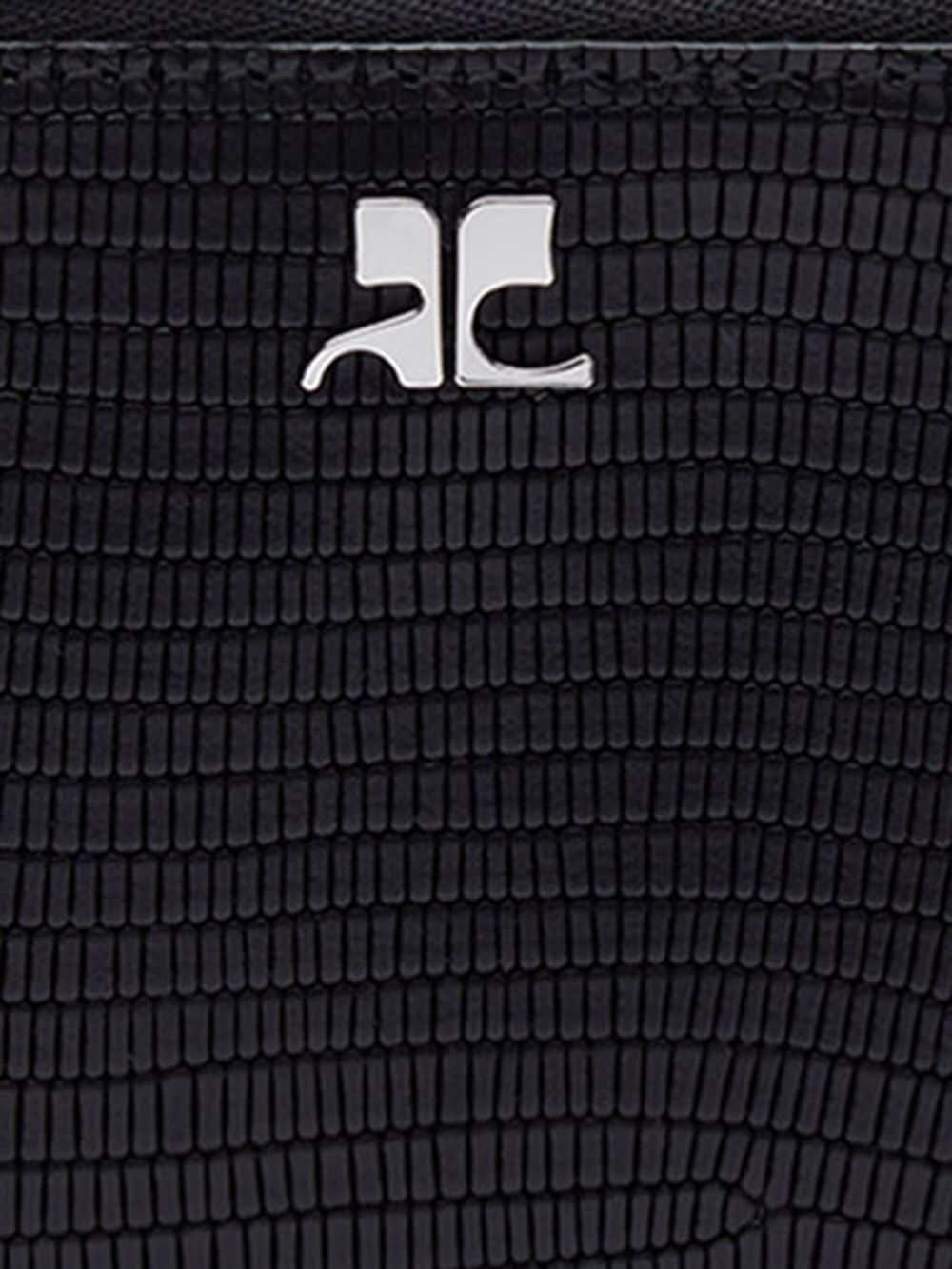 Shop Courrèges Tejus Logo-plaque Leather Card Holder In Black