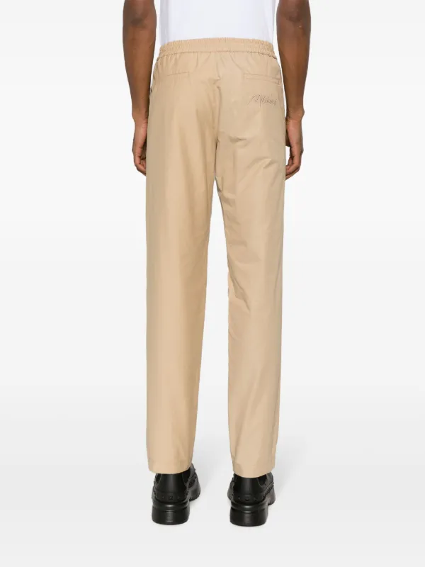 Moschino logo-embroidered straight-leg Trousers | Neutrals