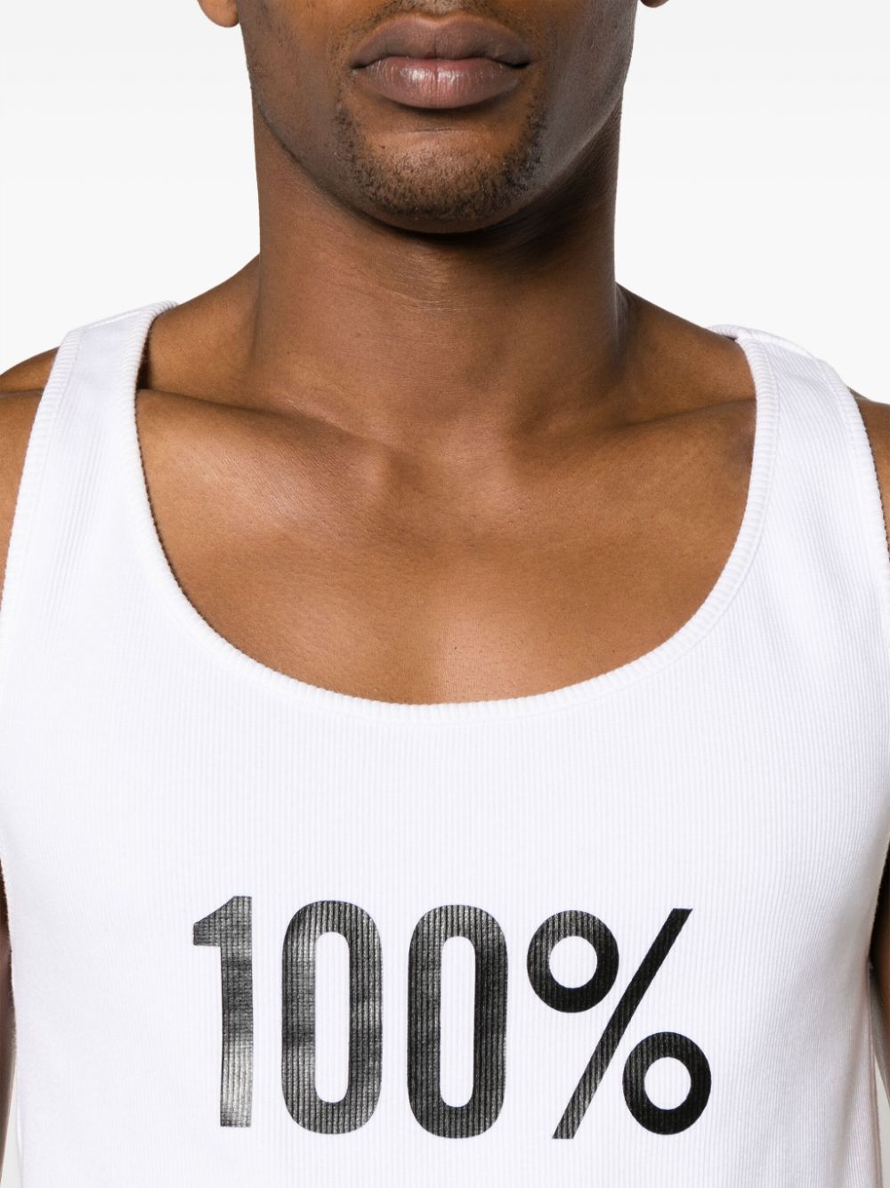 Moschino Geribbelde tanktop met tekst Wit