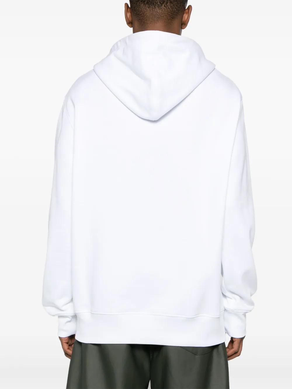 Shop Moschino Teddy-bear Cotton Hoodie In White