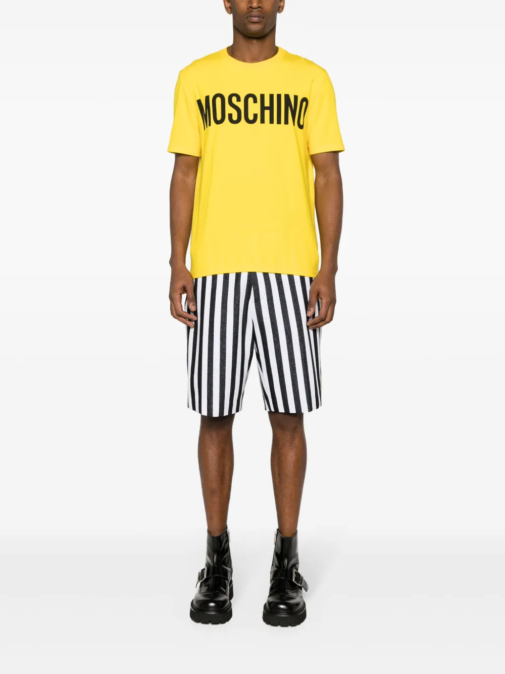 Moschino logo-print cotton T-shirt - Geel