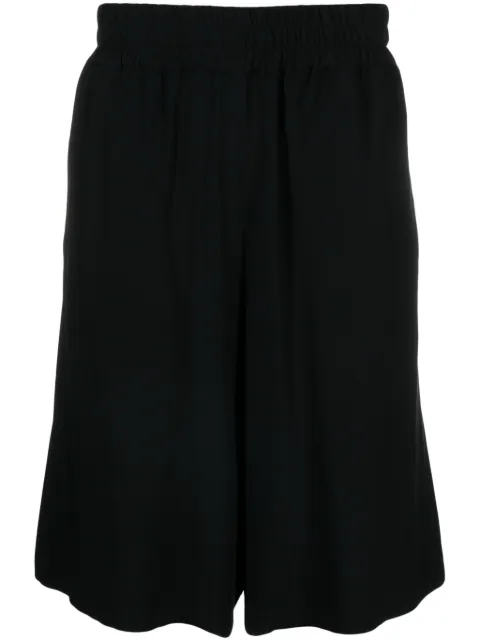 Moschino logo-patch crepe shorts