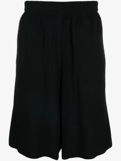 Moschino logo-patch crepe shorts