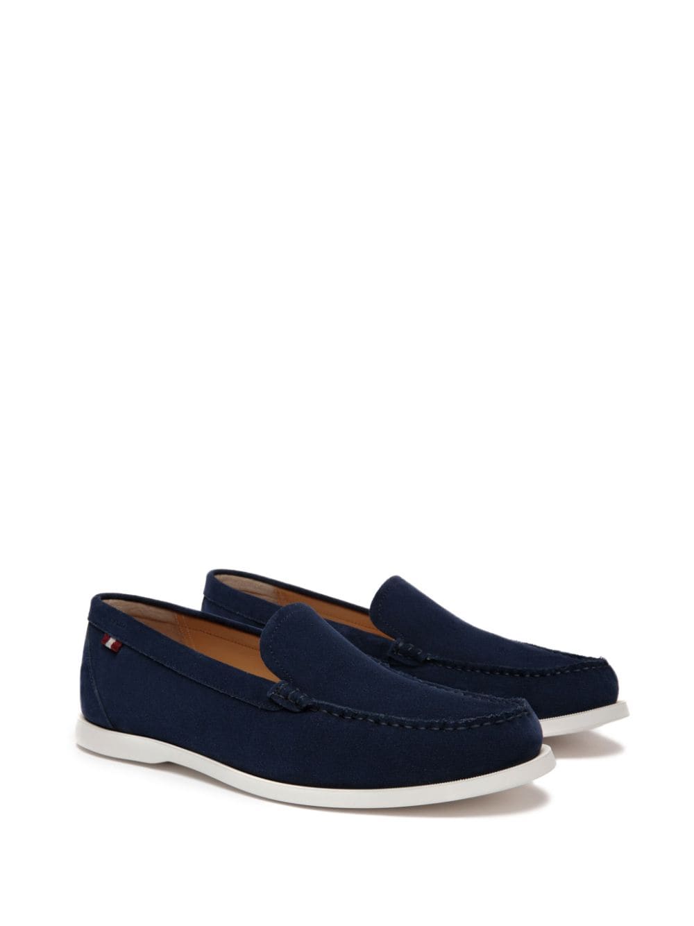 Shop Bally Stripe-detailing Leather Loafers In Blue