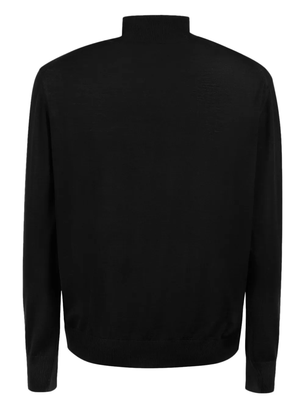 Shop Bally Logo-embroidered Merino-wool Jumper In Black