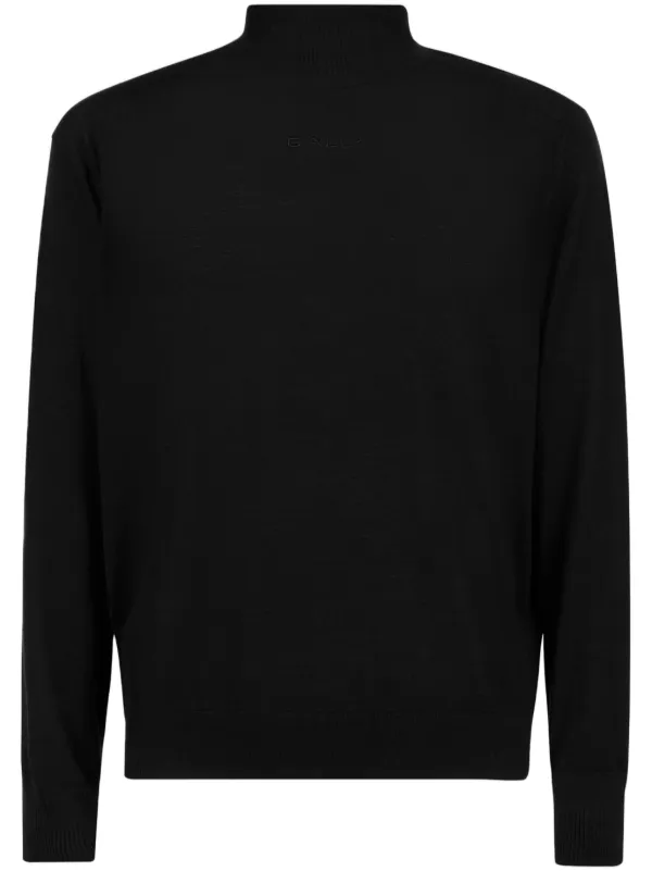 Bally logo embroidered merino wool Jumper Black FARFETCH ZA