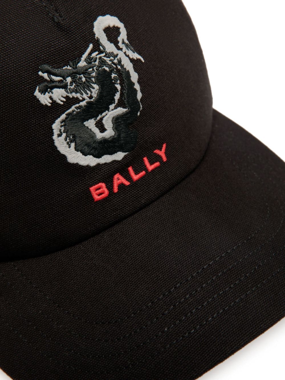 Shop Bally Embroidered Baseball Cap In Black
