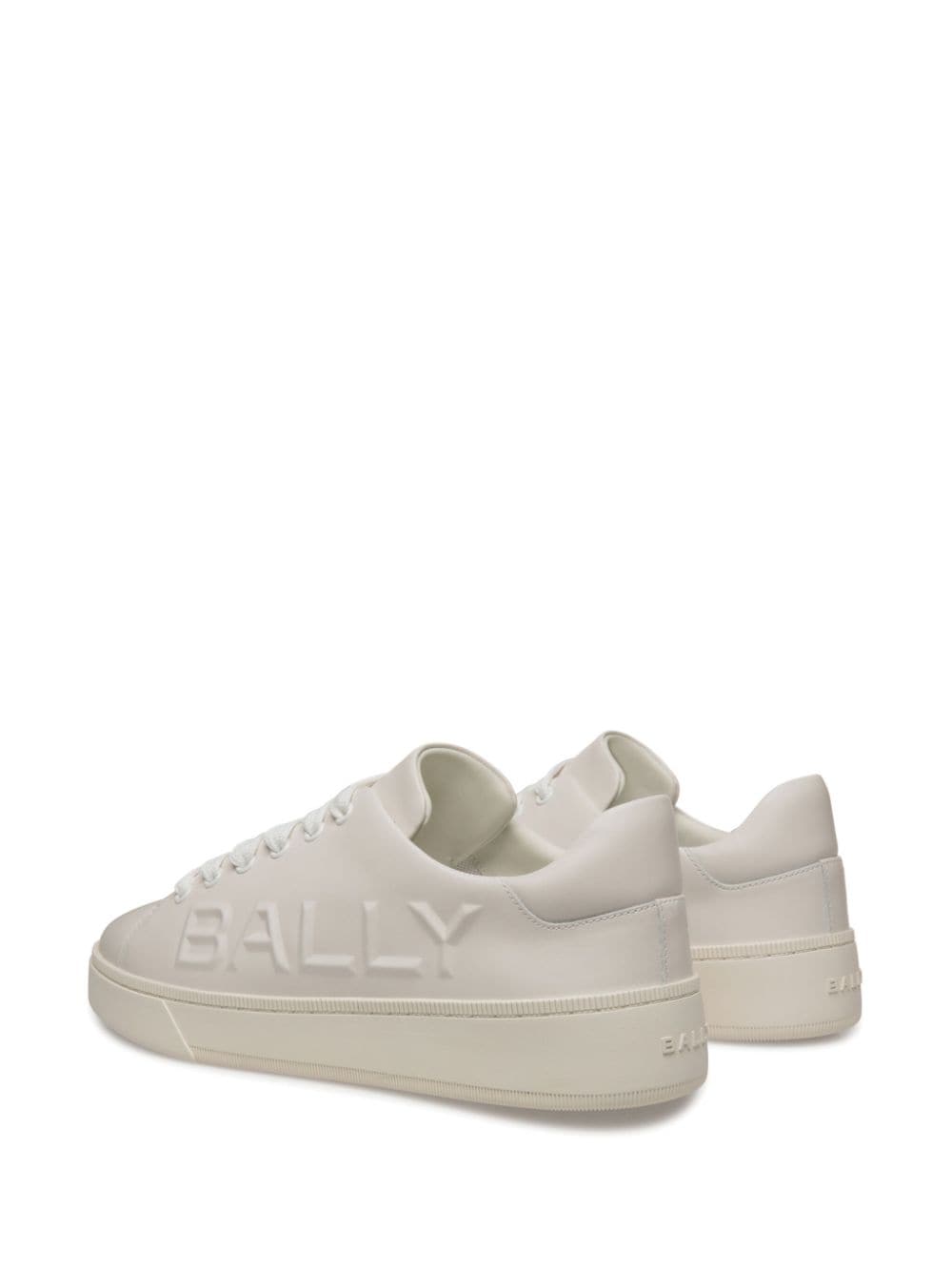 Shop Bally Raise Logo-embossed Leather Trainers In White